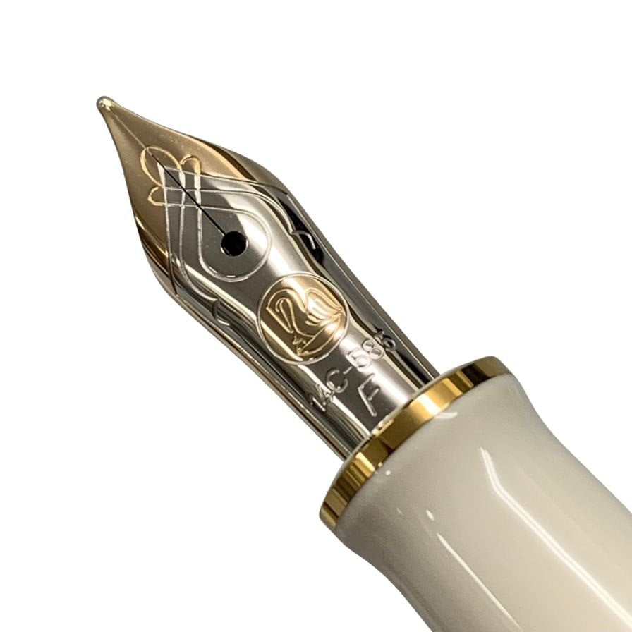 ペリカン 万年筆 スーベレーン ホワイトトータス ストライプ ペン先14C-585 F字 PELIKAN Souveran【AFI14】