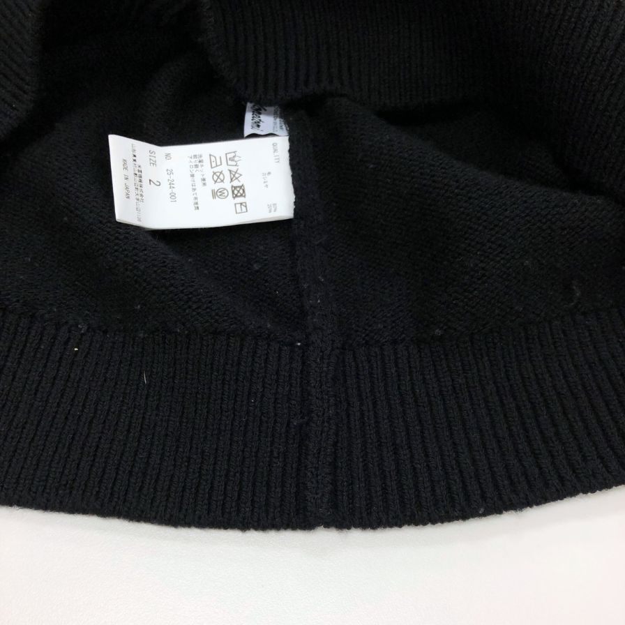中古◆米富 ニット セーター ウール カシミア クルーネック ハイゲージ ブラック メンズ サイズ2 THIS IS A SWEATER yonetomi 【AFB4】