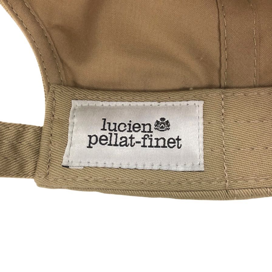 ルシアンペラフィネ キャップ 6パネル 刺繍 コットン 帽子 ベルト アジャスター ベージュ one LUCIEN PELLAT-FINET