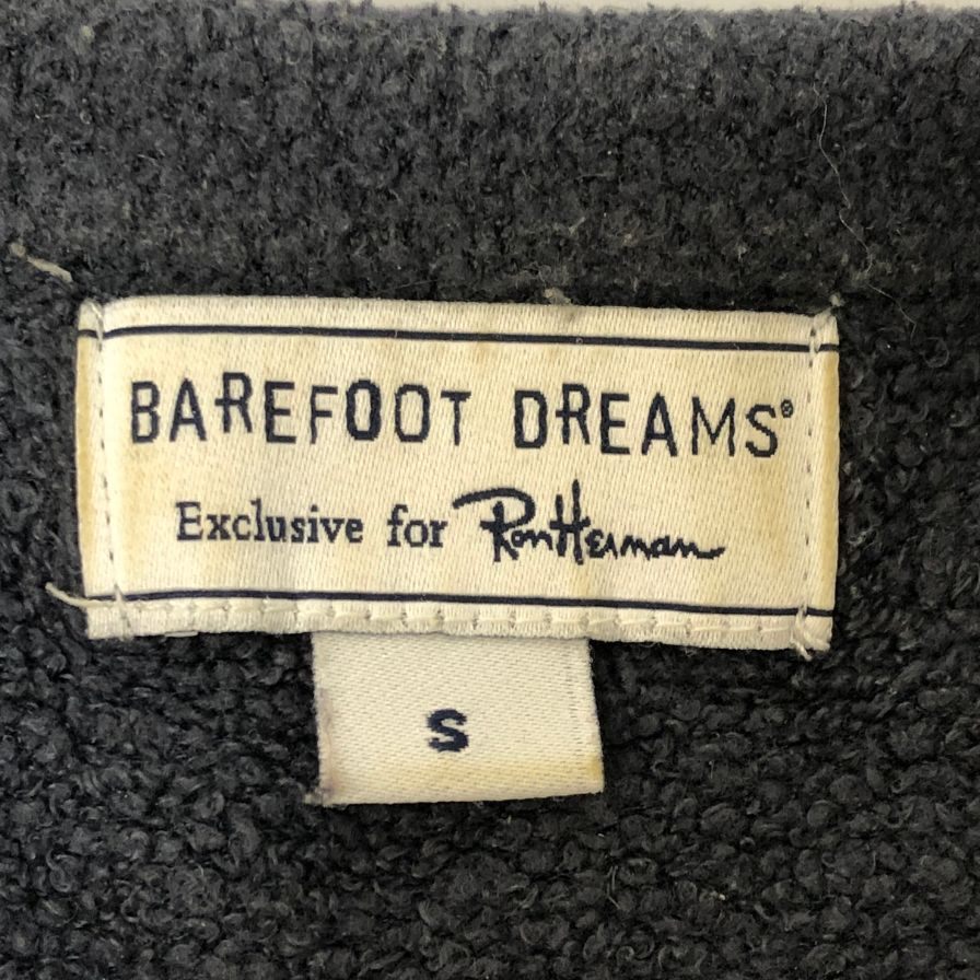 中古◆ベアフット ドリームズ フォー ロンハーマン トップス トレーナー パイル生地 メンズ サイズS ネイビー系 BAREFOOT DREAMS for Ron Herman 【AFA18】
