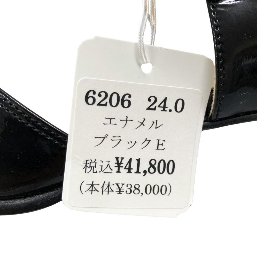 ジュンジュンバイ新宿屋 パンプス 6206 エナメル ブラック サイズ24 レディース Jun.Jun by shinjukuya 約24.0cm【7-15】