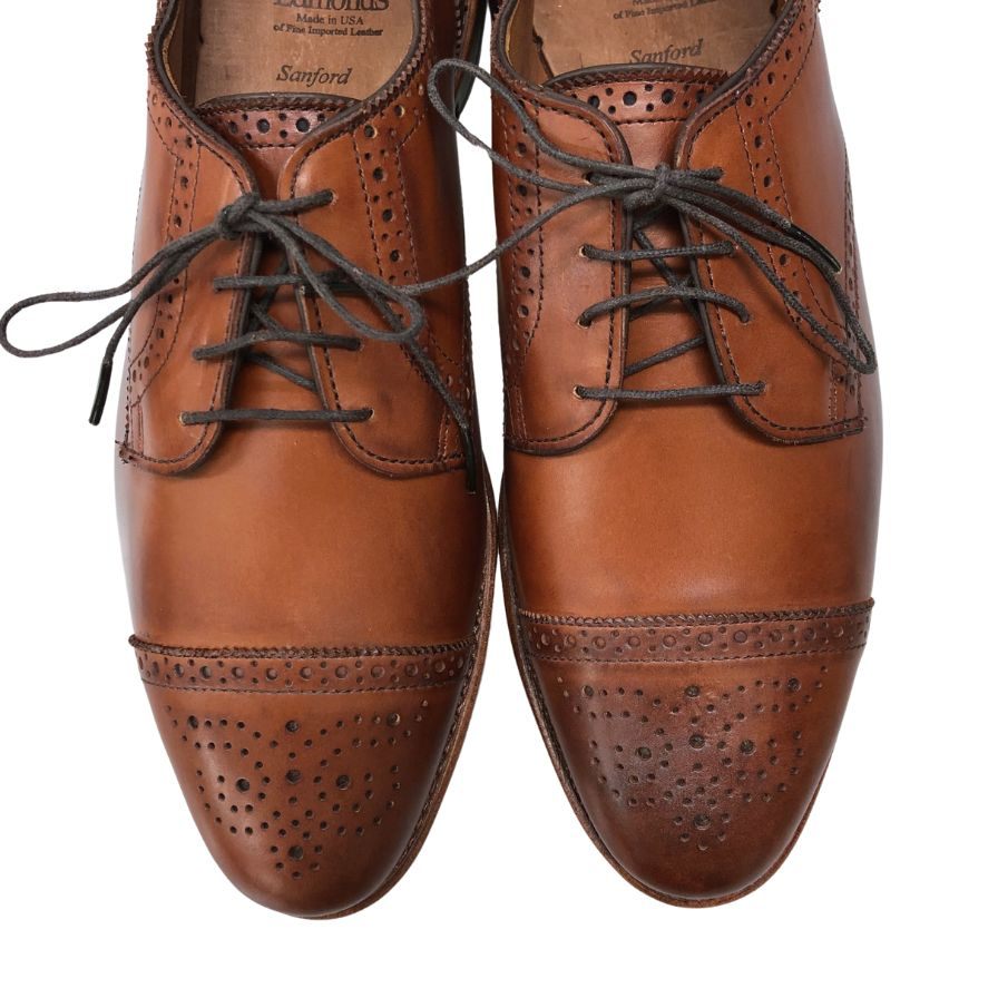 アレンエドモンズ レザーシューズ Sanford パンチドキャップ ブラウン メンズ サイズ11 Allen Edmonds 約29.0cm【AFD2】