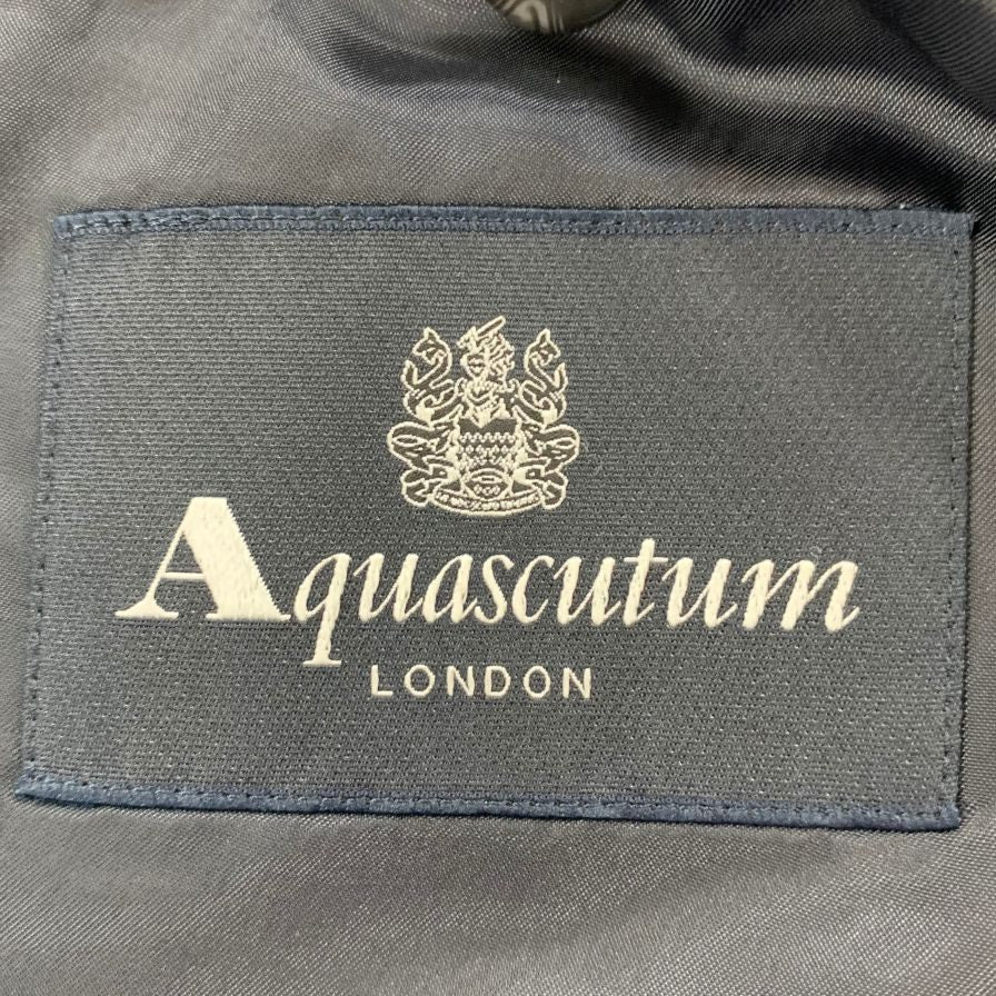 美品◆アクアスキュータム テーラードジャケット 68AB5 オーダーメイド ネイビー メンズ Aquascutum 【AFB20】