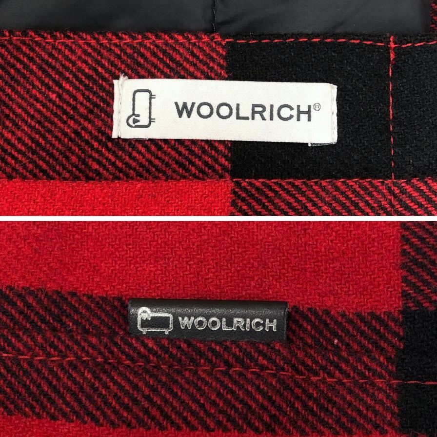 美品◆ウールリッチ ダウンシャツ ブロックチェック レッド サイズM メンズ WOOLRICH 【AFB52】