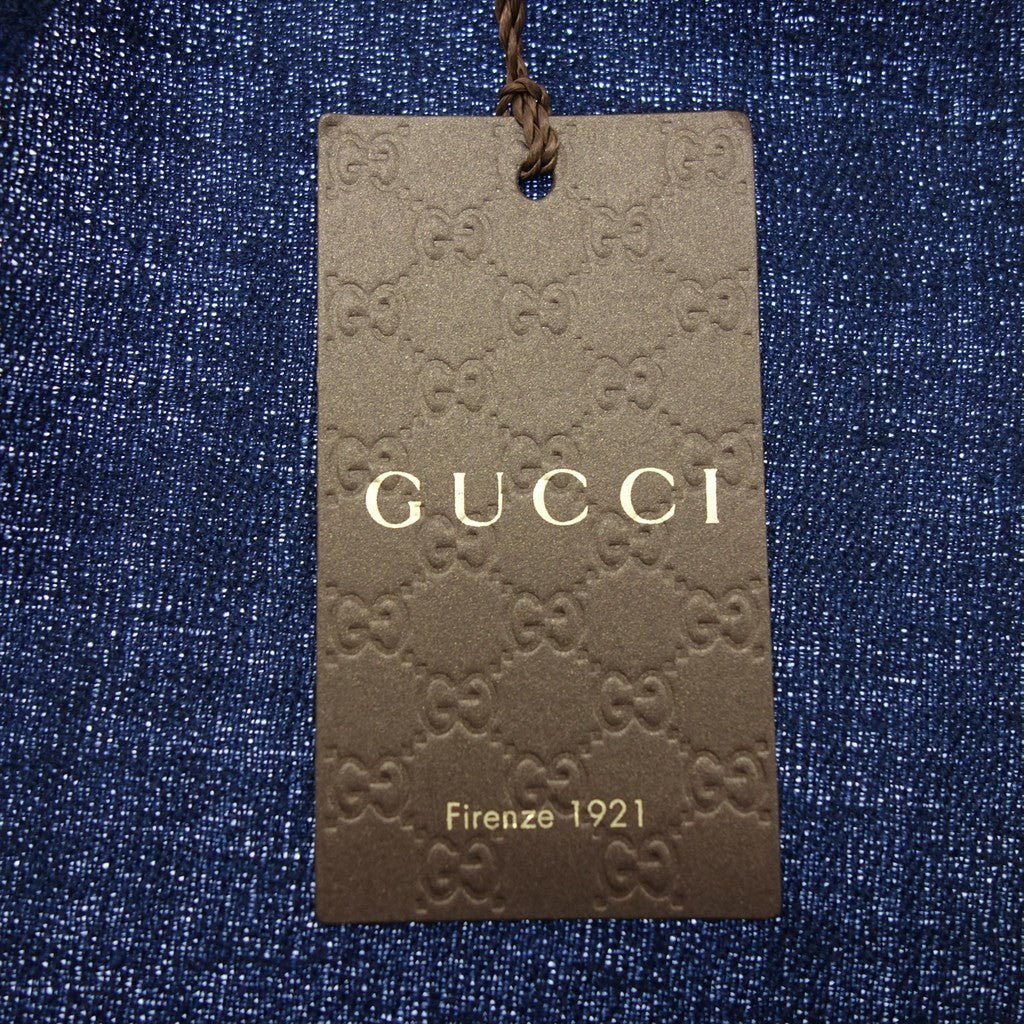 新品同様◆グッチ マフラー GG柄 シェリーライン ウール ネイビー系 GUCCI【AFI23】