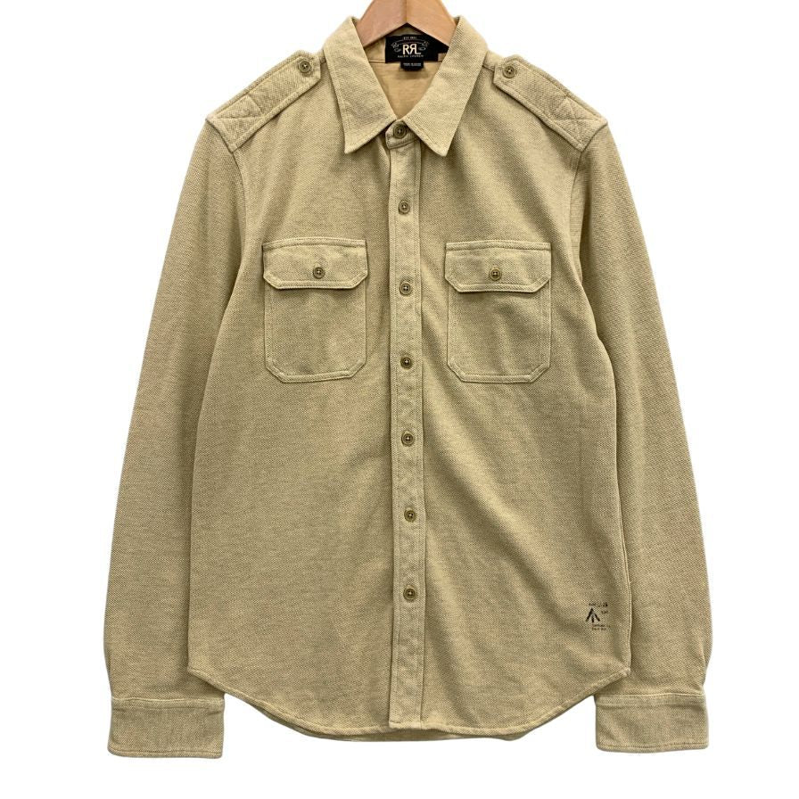 美品◆ダブルアールエル ラルフローレン ワークシャツ エポーレット メンズ サイズS ベージュ RRL RALPH LAUREN 【AFB18】