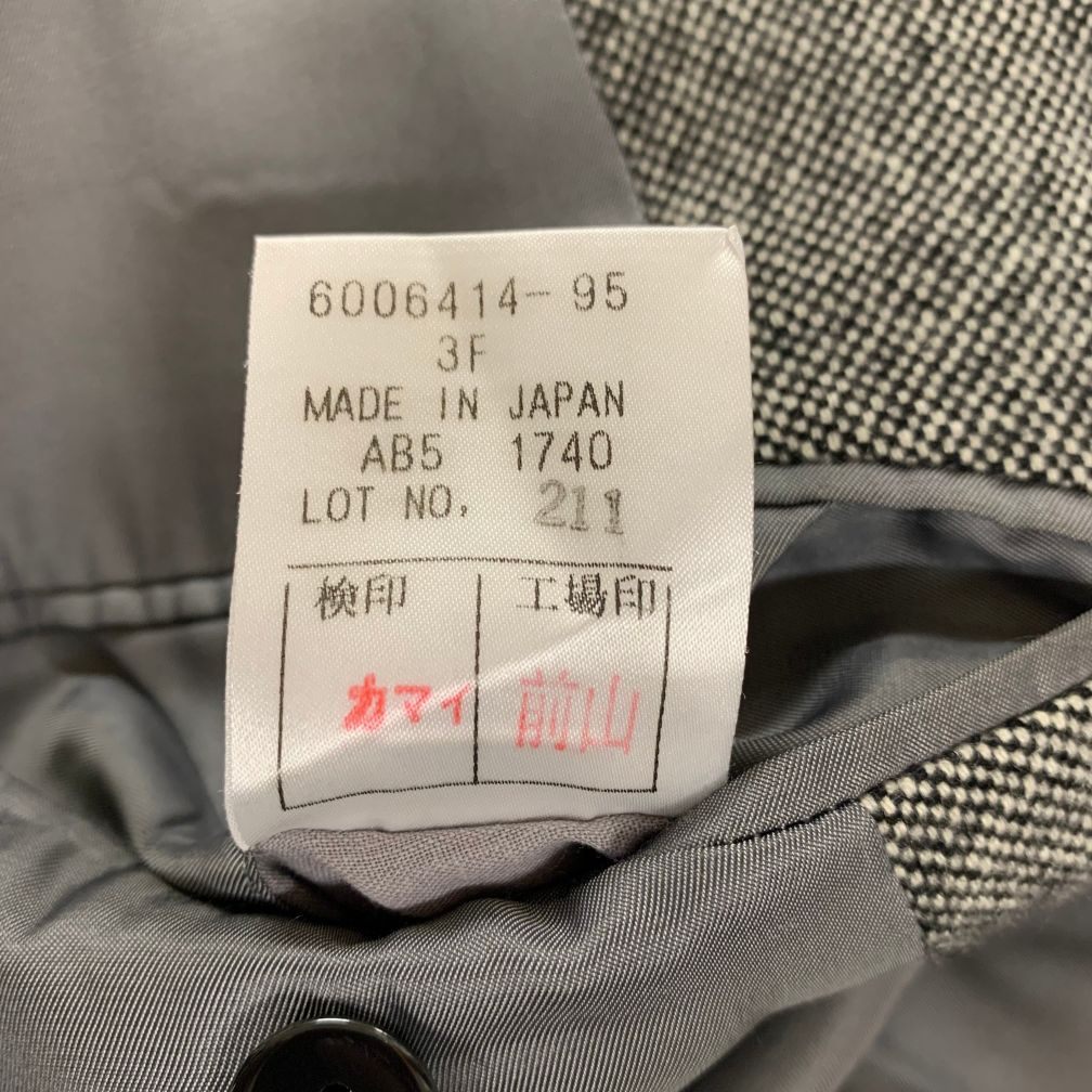 美品◆アクアスキュータム 96AB5 テーラードジャケット カシミヤ グレー メンズ サイズ3F Aquascutum 【AFA6】