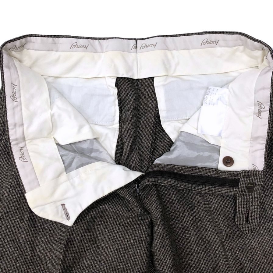ブリオーニ スラックス チェック メンズ ウール ポリウレタン サイズ48 ブラウン系 Brioni【】