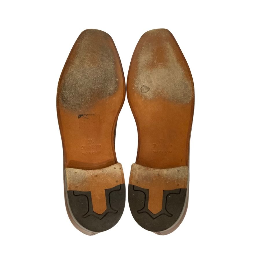ジョンロブ アシュレイ ローファー スクエアトゥ カーフ ブラウン サイズ9E JOHNLOBB ローファー 約27.5cm【LA】【中古】