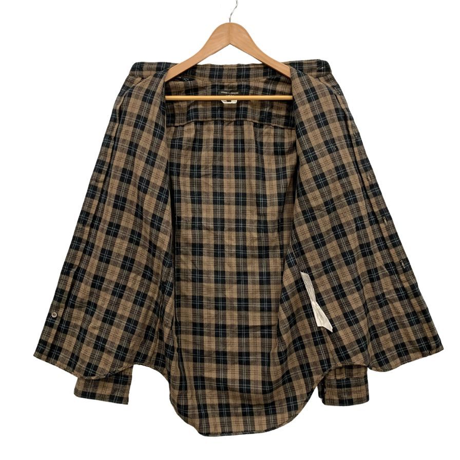 美品◆コムデギャルソン オム プリュス チェックシャツ ブラウン メンズ サイズS PT-B054 comme des garcons homme plus 【AFB27】