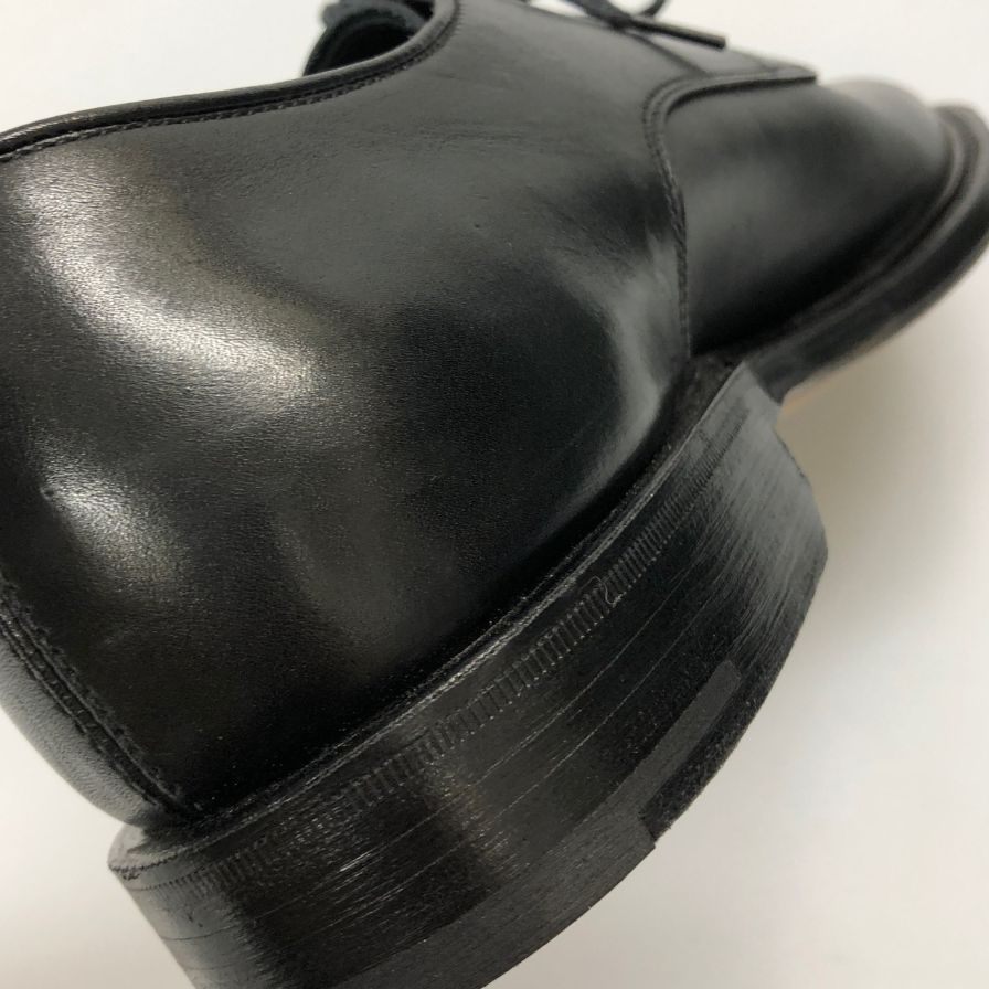 プラダ レザーシューズ プレーントゥ 本革 ブラック メンズ サイズ5.5 PRADA 約24.0cm【AFC7】