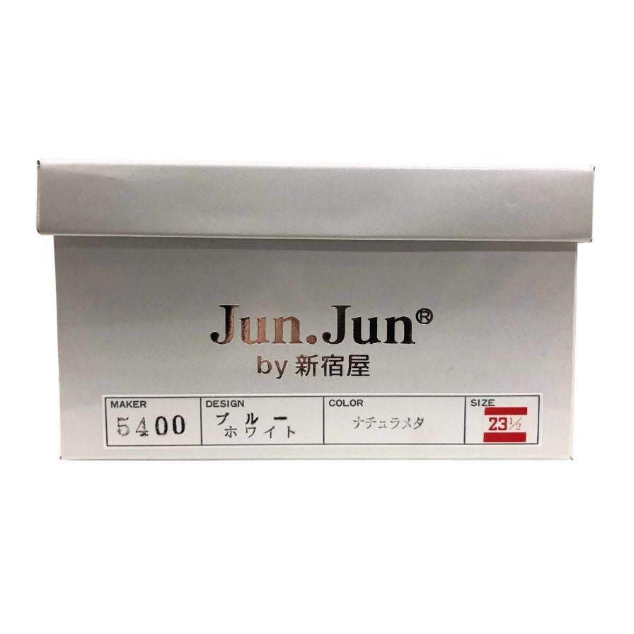 ジュンジュンバイ新宿屋 パンプス ヒール レザー 5400 ホワイト×ブルー サイズ23.5cm レディース Jun.Jun by shinjukuya 約23.5cm【7-13】