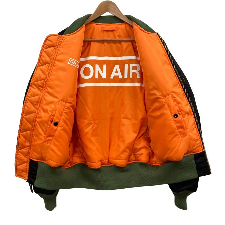 極美品◆キネ アルファインダストリーズ MA-1 ジャケット ON AIR MA-1 TA0443-9001 リバーシブル ブラック オレンジ メンズ サイズM KYNE ALPHA INDUSTRIES 【AFB36】
