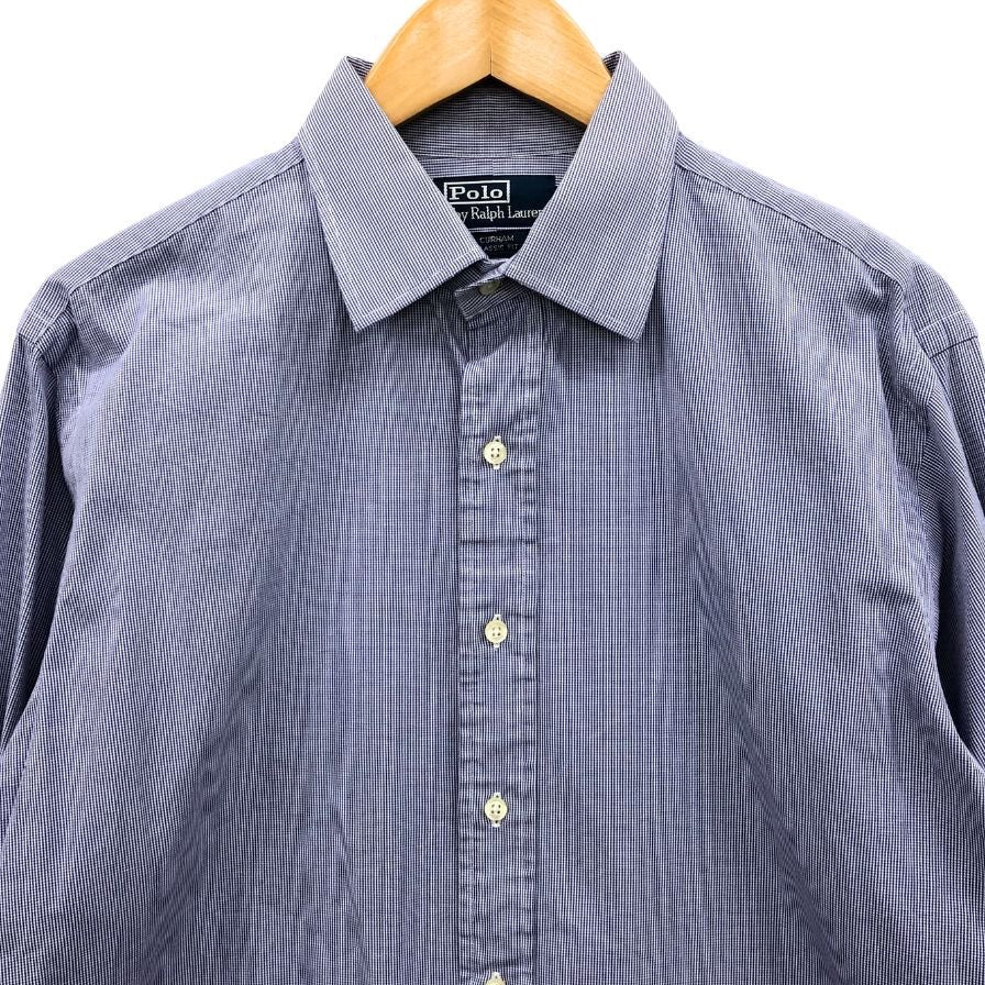 美品◆ポロラルフローレン ボタンダウンシャツ オールド ギンガムチェック メンズ ブルー系 サイズM POLO RALPH LAUREN 【AFB42】