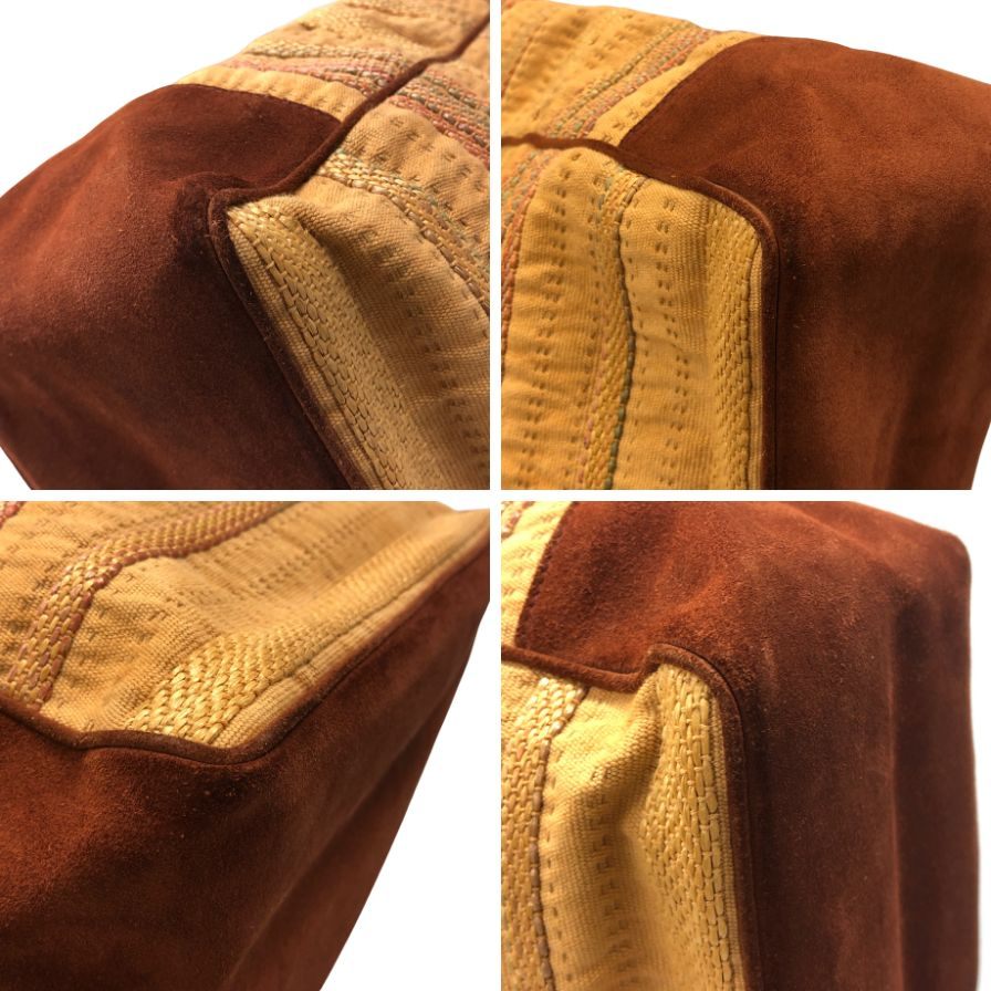 ボッテガヴェネタ トートバッグ キャンパス スエード ブラウン BOTTEGA VENETA【AFE6】