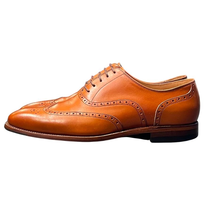 スコッチグレイン レザーシューズ HA9041 フルブローグ メンズ サイズ24.5 ブラウン SCOTCH GRAIN ビジネスシューズ 約24.5cm【LA】【中古】
