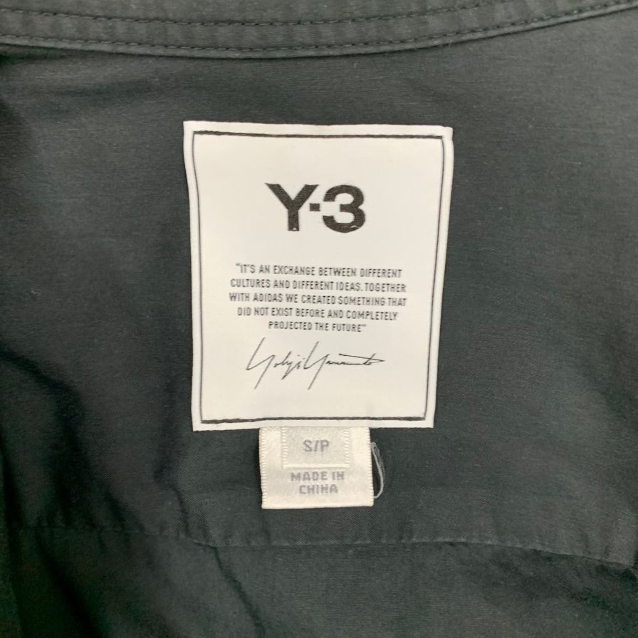 美品◆ワイスリー アディダス クラシックロングシャツ FN3374 コットン ナイロン ブラック系 メンズ サイズS Y-3 adidas 【AFB4】