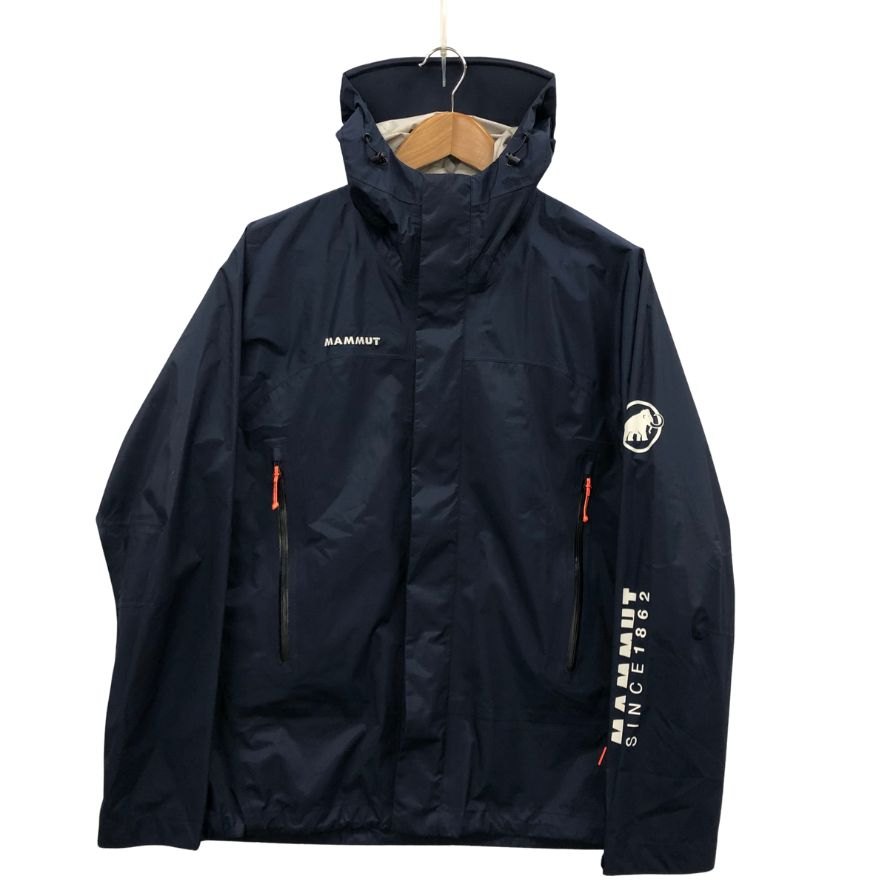 美品◆マムート ナイロンジャケット 160周年限定 ソフトシェルジャケット ネイビー メンズ サイズL MAMMUT 【AFB8】