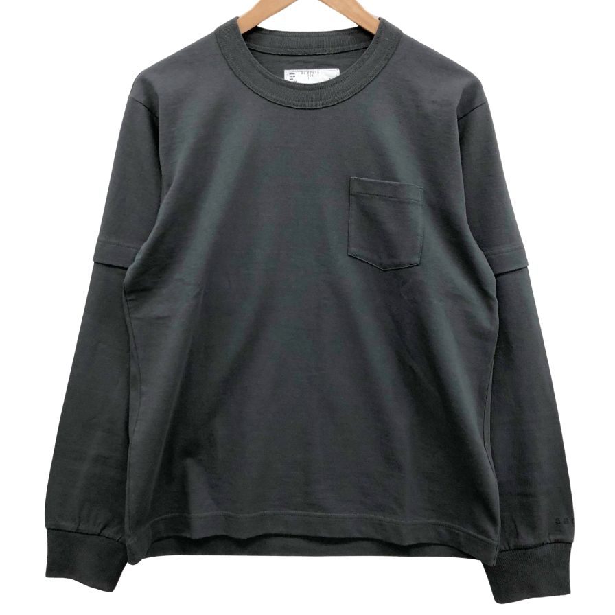 新品同様◆サカイ 24SS 長袖Tシャツ Print L/S T-shirt グレー メンズ サイズ1 Sacai 【AFB22】