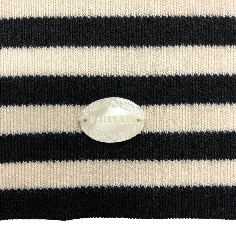 美品◆フォクシー ニット ロングスリーブ ボーダー シルク レディース サイズ38 32063 FOXEY 【AFB50】