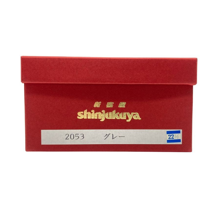新宿屋 パンプス 2053 レザー 切替 グレー レディース サイズ22.5 shinjukuya 約22.5cm【7-8】
