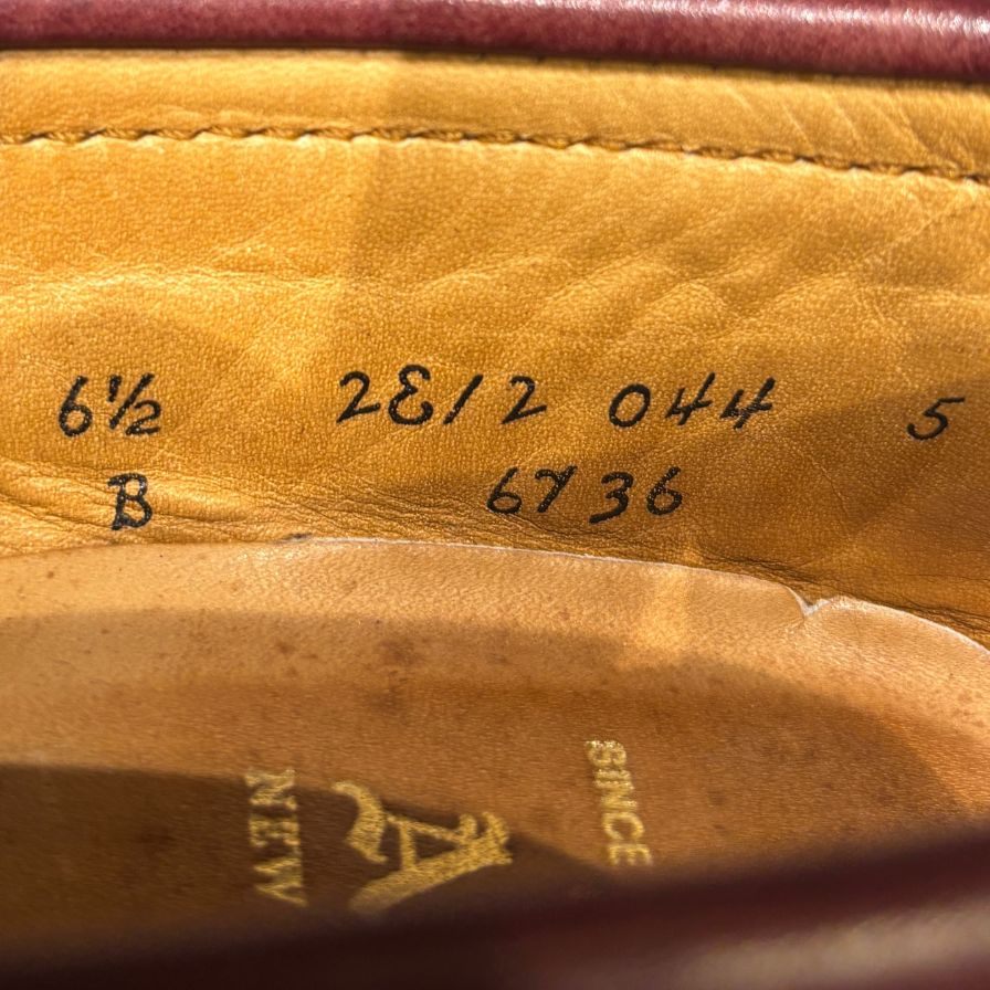 オールデン レザシューズ ペニーローファー 6736 カーフ バーガンディ サイズUS6.5D ALDEN ローファー 約24.5cm【LA】【中古】