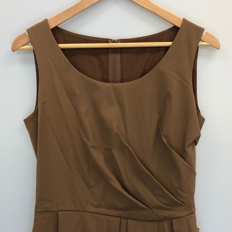 美品◆フォクシーニューヨーク ワンピース ノースリーブ 22641 ブラウン レディース サイズ40 FOXEY NEWYORK 【AFB21】