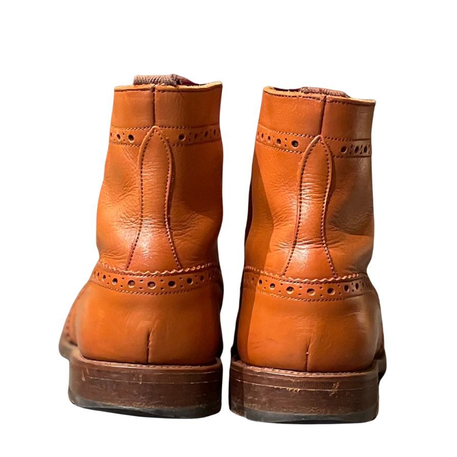 トリッカーズ レザーシューズ カントリーブーツ レースアップ モールトン M2508 メンズ ブラウン サイズUK7.5 Tricker's MALTON 約26.5cm【LA】【中古】