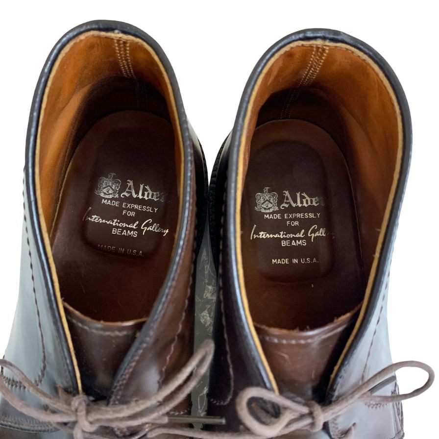 オールデン ビームス 別注 1313 コードバン チャッカ シガー サイズ9D ALDEN ブーツ 約27.0cm【LA】【中古】
