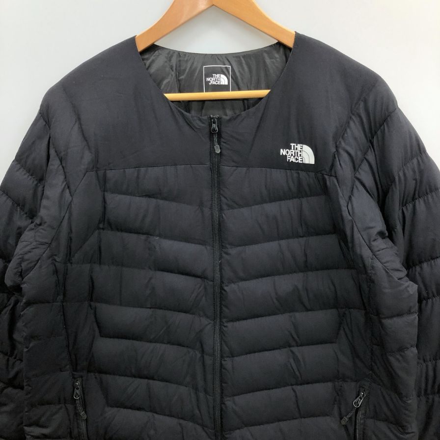 美品◆ノースフェイス ダウンジャケット NY82213 サンダー ラウンドネック ブラック サイズXL メンズ THE NORTH FACE 【AFA24】