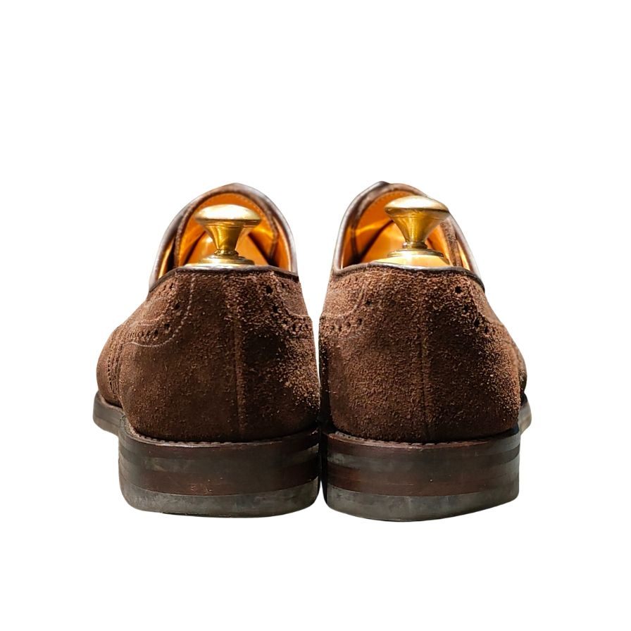 クロケット&ジョーンズ レザーシューズ SWANSEA ウイングチップ スエード ダークブラウン サイズUK7.5E メンズ CROCKETT&JONES ビジネスシューズ 約26.0cm【LA】【中古】
