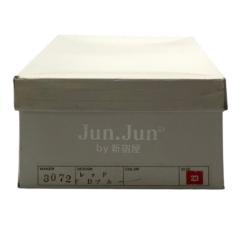 ジュンジュンバイ新宿屋 パンプス レザー 3072 レッド Dブルー ベルト付 レディース サイズ23 Jun.Jun by shinjukuya 約23.0cm【7-9】