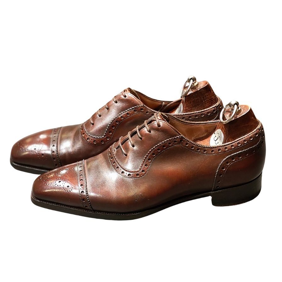 ガジアーノ&ガーリング レザーシューズ ヒューズ アデレード TG73ラスト メンズ サイズ UK6.5E ブラウン GAZIANO&GIRLING HUGHES ビジネスシューズ 約24.5cm【LA】【中古】