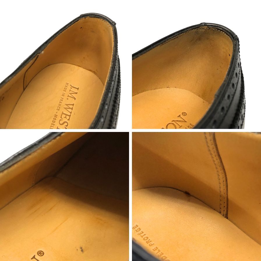 ジェイエムウエストン レザーシューズ セミブローグ パンチドキャップトゥ 310 ブラック サイズ9.5 J.M.WESTON ビジネスシューズ 約28.0cm【LA】【中古】
