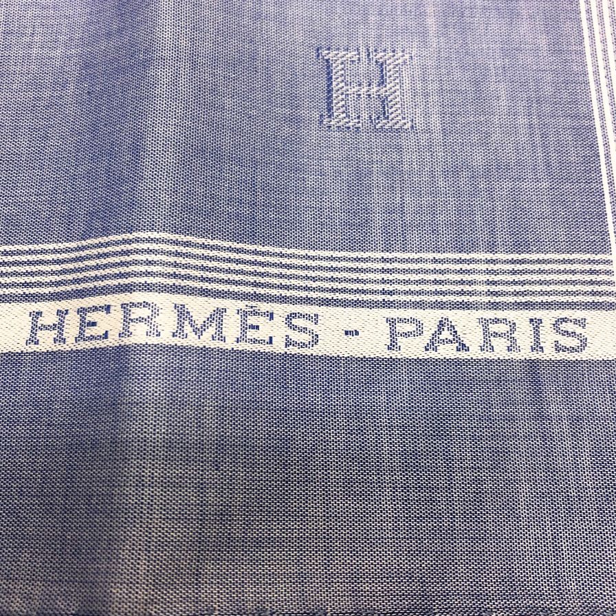 エルメス ハンカチ コットン100% ブルー系 レディース HERMES