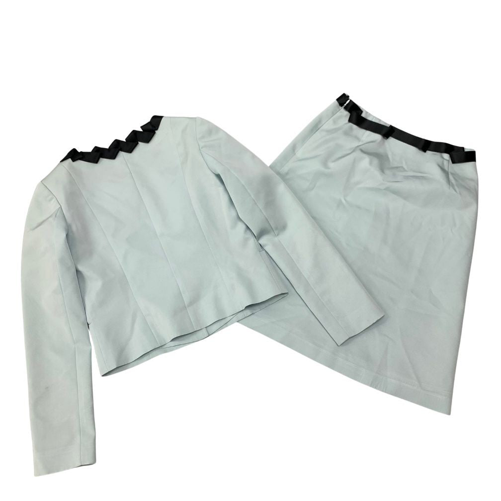 美品◆ハロッズ セットアップ スカート 18500021 シルク ブルー サイズ2 レディース Harrods 【AFB48】