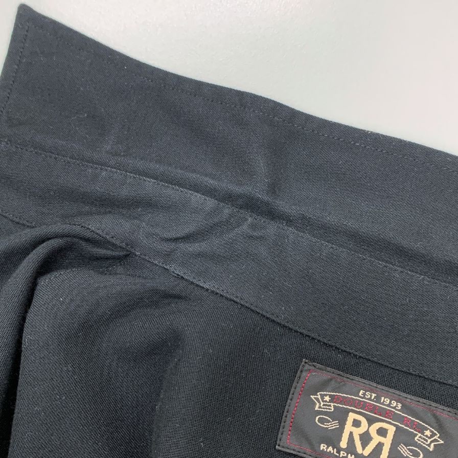 美品◆ダブルアールエル ラルフローレン ウエスタンシャツ スナップボタン レーヨン ブラック メンズ サイズ2 RRL RALPH LAUREN 【AFB27】