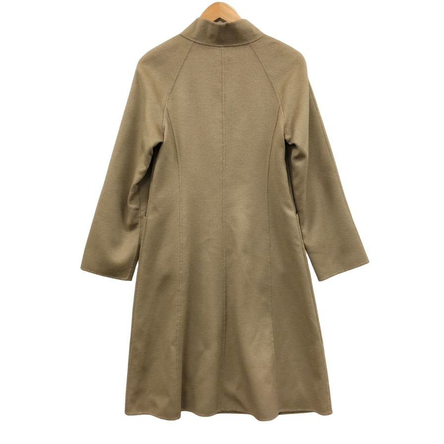 美品◆ハナエ モリ レディース スタンドカラー ボタンコート カシミア100% キャメル サイズ38 HANAE MORI 【AFA4】