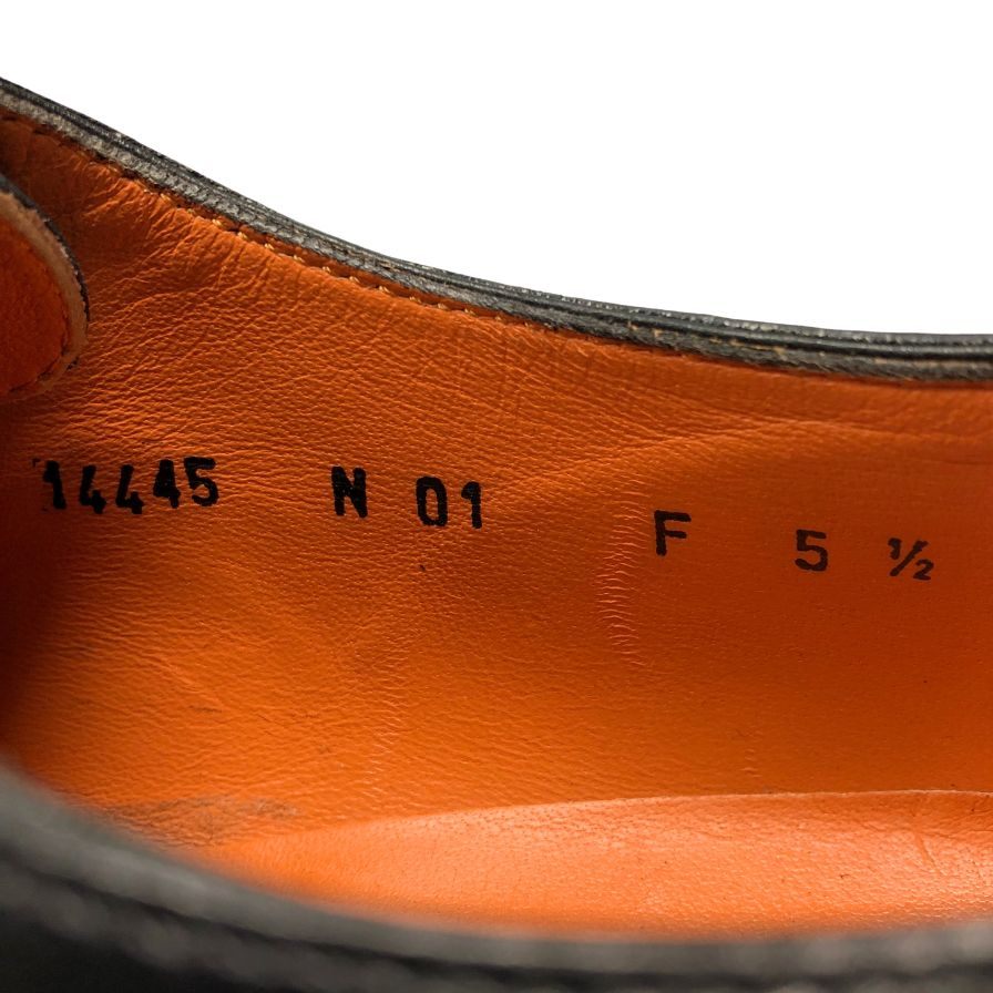 サントーニ レザーシューズ ダブルモンク 14445 メンズ サイズ5.5 ブラック Santoni 約24.5cm【AFD7】