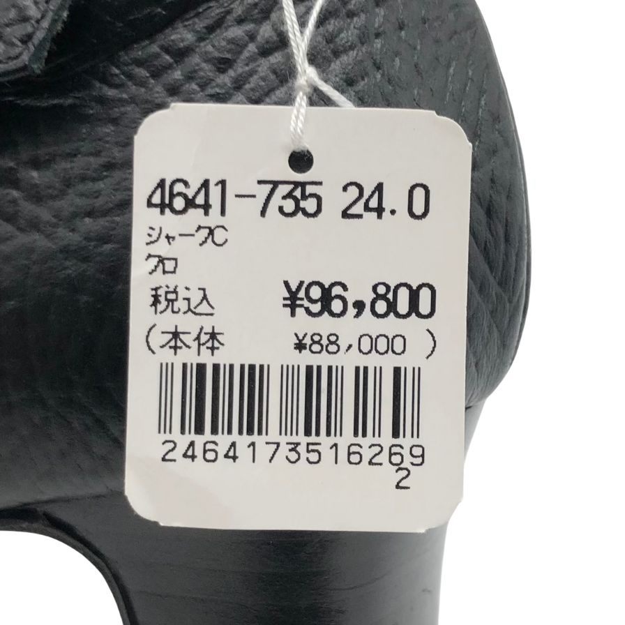 新宿屋 レザーハイヒール シャーク 4641-735 ブラック 24.0㎝ レディース shinjukuya 約24.0cm【7-18】