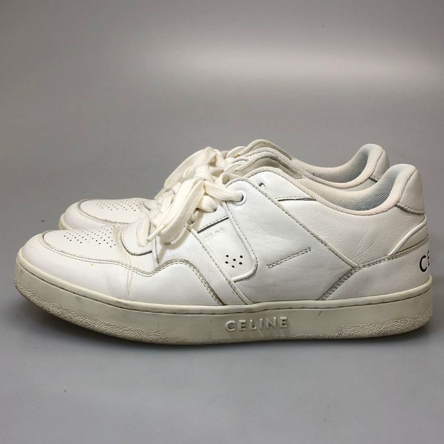 セリーヌ ローカットスニーカー レザー CT-04 ホワイト メンズ サイズ39 CELINE BREAK LOW 約24.0cm【AFD6】