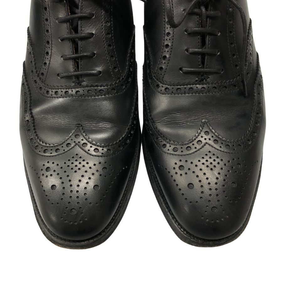 クロケット&ジョーンズ レザーシューズ フルブローグ フィンズベリー カーフ ラスト341 ブラック メンズ サイズ5.5 Crockett&Jones FINSBURY 約24.5cm【AFD6】