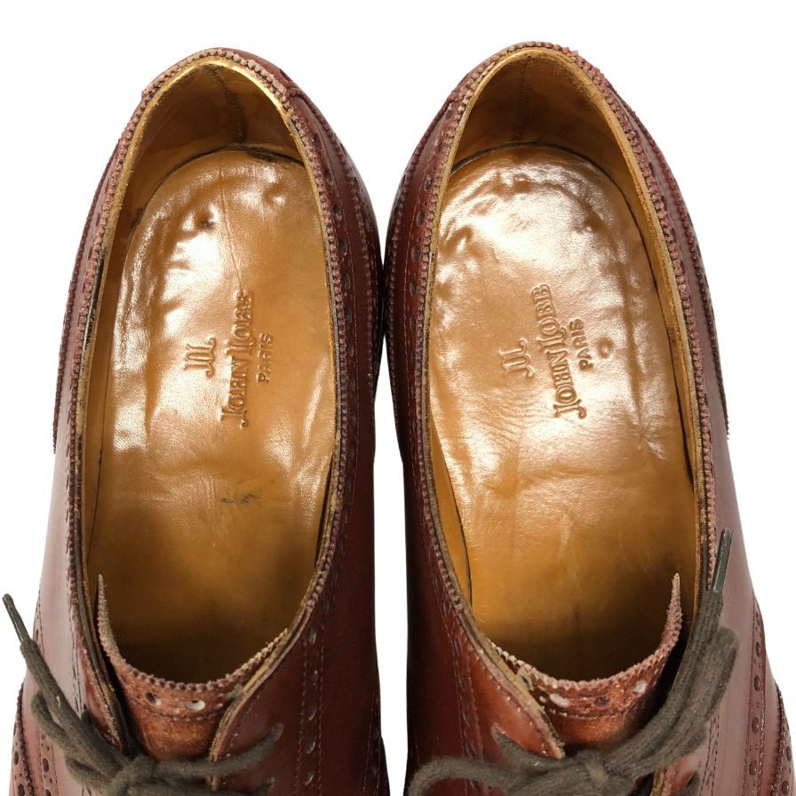 ジョンロブ レザーシューズ ダービー フルブローグ カーフ バーガンディアンティーク サイズ7.5E 9672 JOHN LOBB ビジネスシューズ 約26.0cm【LA】【中古】