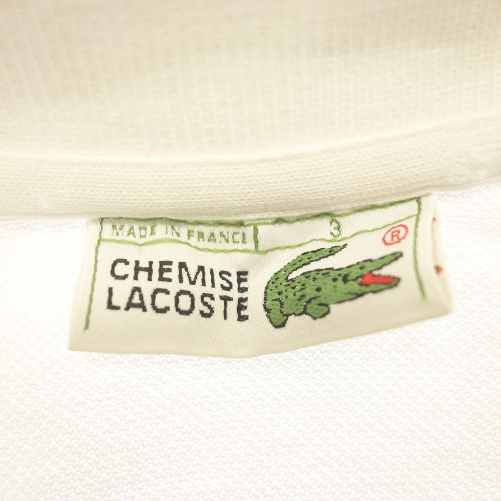 ラコステ ポロシャツ 半袖 フレラコ 80年代中期 フランス製 メンズ ホワイト サイズ3 LACOSTE VINTAGE【LA】