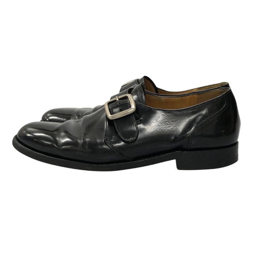 中古◆チーニー レザーシューズ シングルストラップ メンズ サイズ7.5 ブラック CHEANEY【AFC43】
