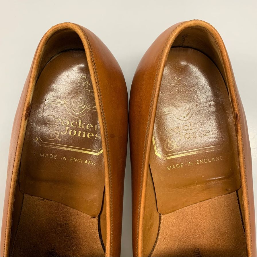 クロケット&ジョーンズ ローファー キャンバスコンビ メンズ ブラウン サイズUK5.5E CROCKETT&JONES 約24.0cm【AFC44-2】