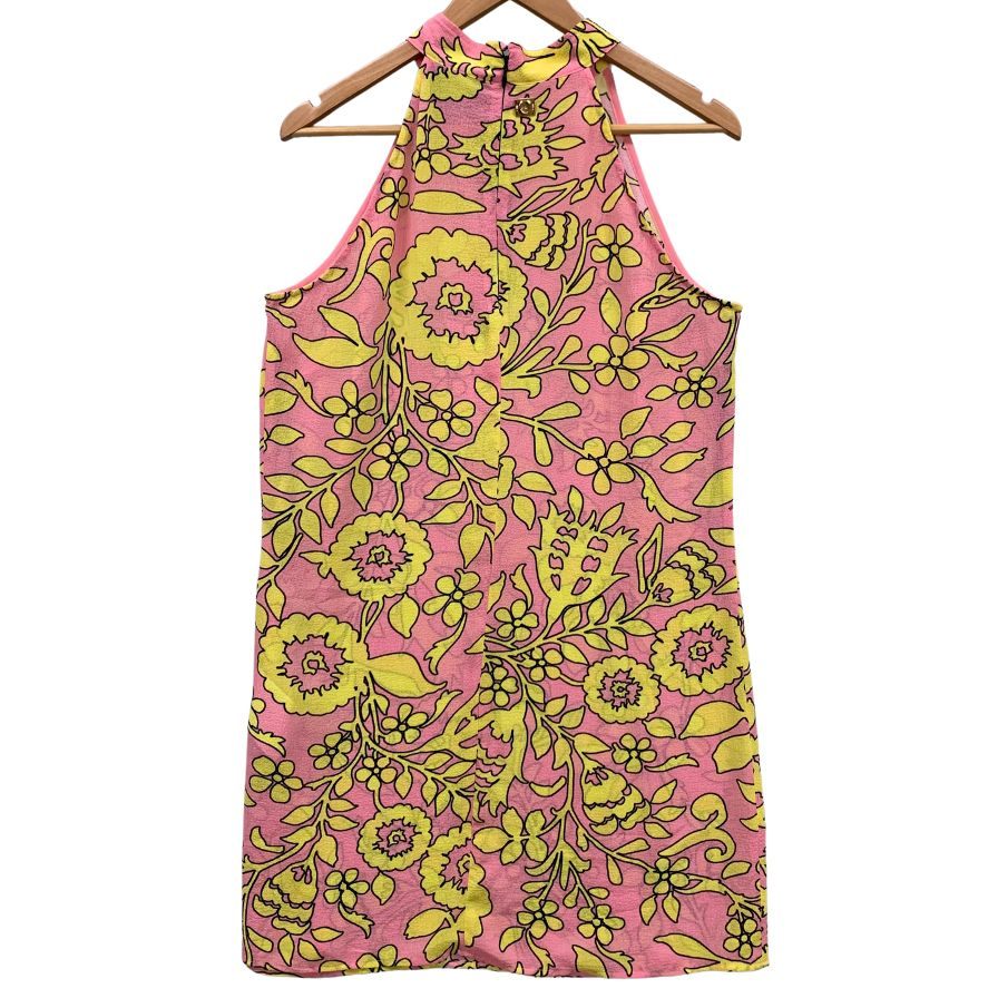 極美品◆クラス ロベルト カヴァリ ノースリーブ ワンピース 総柄 レデイース サイズUS8 ピンク系総柄 class roberto cavalli 【AFB25】