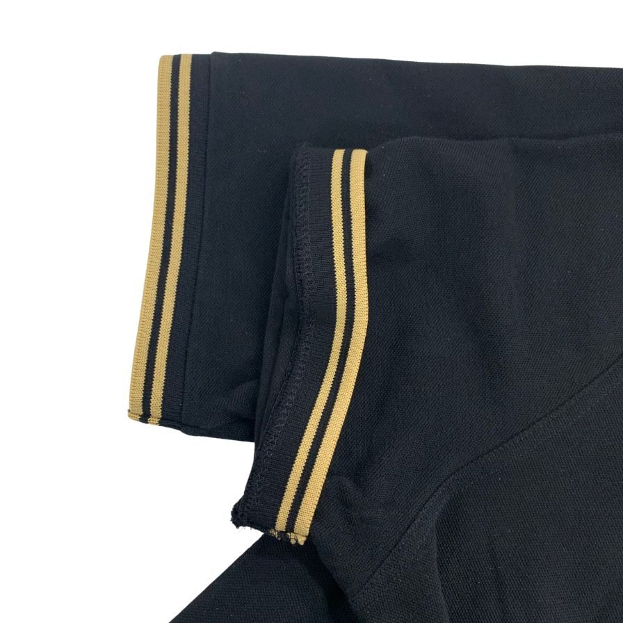 美品◆フレッドペリー 半袖ポロシャツ ゴールドライン ブラック メンズ サイズ46 FRED PERRY 【AFB35】