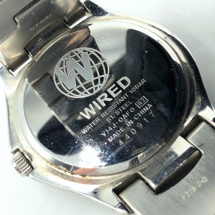 セイコー 腕時計 ワイアード V14J-0AS0 クオーツ アナログ カレンダー ブルー文字盤 ステンレススチール メンズ WIRED SEIKO【AFI12】