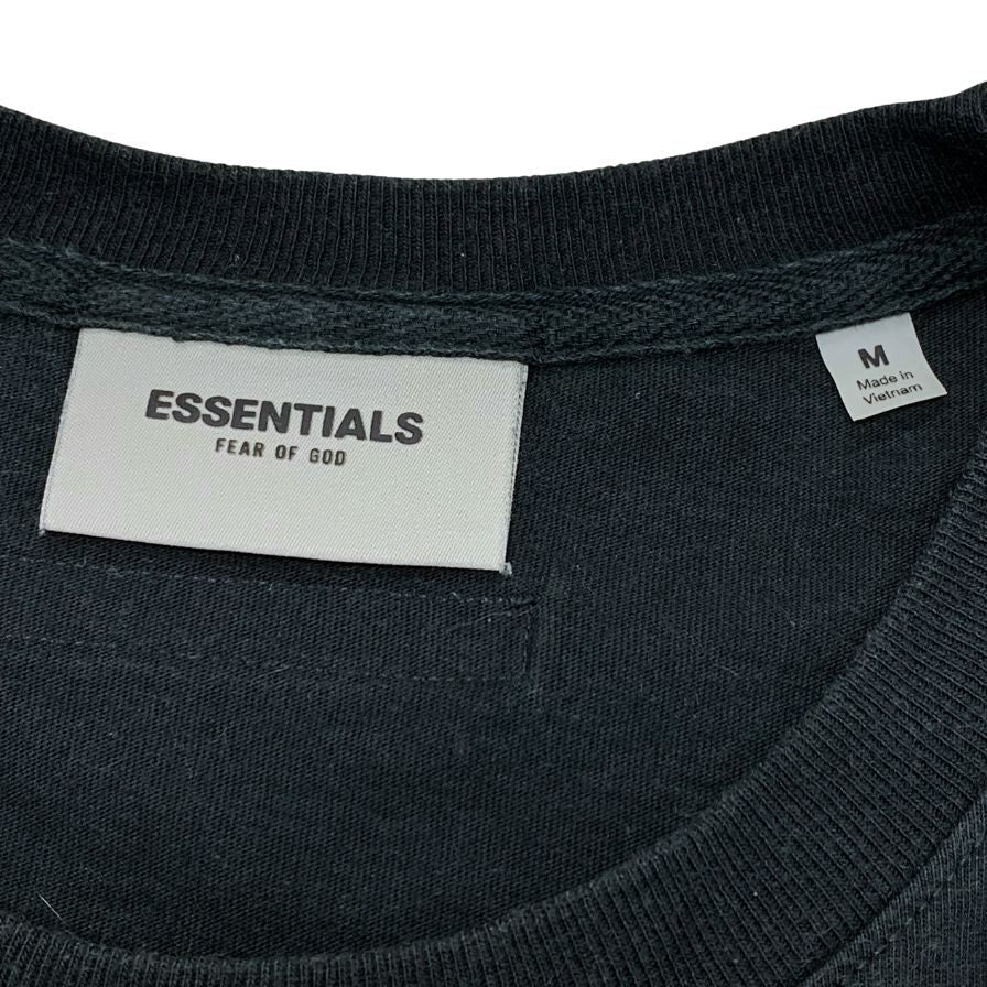 美品◆フィアオブゴッド エッセンシャルズ バックロゴ Tシャツ メンズ サイズM ブラック Fear of God ESSENTIALS 【AFB9】